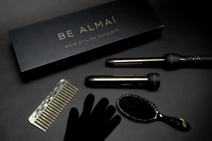 BE ALMAÍ Wave Styling Set - Wand, Boar Brush, Gold Comb, Head Resistant Gloves