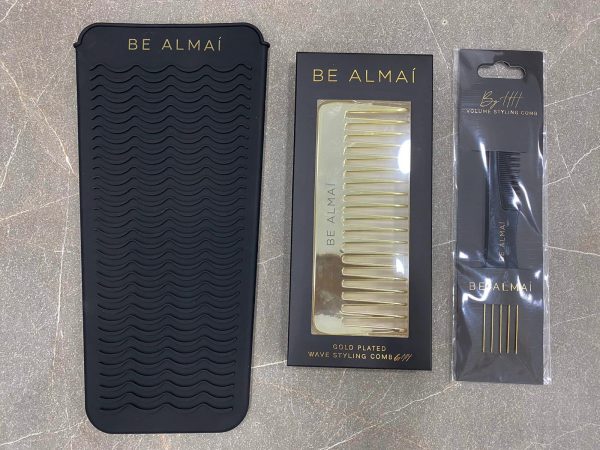 BE ALMAÍ Volume Styling Comb, Gold Comb & Heat Resistant Mat