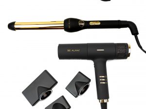 BE ALMAÍ Lightweight Professional Hairdryer & Volume Wave & Curl Styling Wand Set