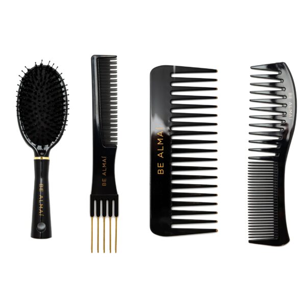 BE ALMAÍ Limited Edition Black Styling Brush & Combs Full Set