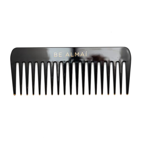 BE ALMAÍ Black & Gold Luxury Wide Tooth Styling Comb - Image 2